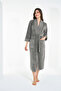 Collar Jacquard Bamboo Cotton Dressing Gown - 2