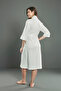 Collar NS Embroidery Bamboo Cotton Pique Dressing Gown - 6