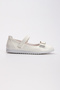 Off-White Non-Slip Sole Holiday Children's Ballerinas - 5