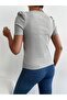 Women's Square Neck Short Sleeve Blouse-body Gray - 6