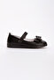 Sparkly Bow Non-Slip Sole Matte Black Children's Ballerinas - 3