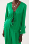 Riamond Slim Fit V-neck Green Color Women's Blouse - 3
