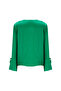 Riamond Slim Fit V-neck Green Color Women's Blouse - 7