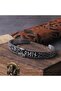 Thor Mjollnir Valknut Runic Inscription Scandinavian Motif Handcuff Open Men's 316l Steel Bracelet