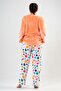 Women's Large Size Long Sleeve Welsoft Orange Pajamas Set 2C0T2N1O10 - 4
