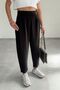 Women's Black Harem Model Lycra Balloon Trousers - 3