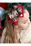 Luxury Custom Design Silvery Deer Fancy Bow Plaid Check Crown Women's Children's Crown Red Green - 3