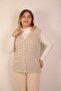 Women's V-Neck Winter Thick Wool Chain Modeled Knitwear Buttoned Pocket Mother Vest - 2