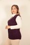 Women's V-Neck Winter Thick Wool Chain Modeled Knitwear Buttoned Pocket Mother Vest - 6
