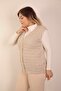 Women's V-Neck Winter Thick Wool Chain Modeled Knitwear Buttoned Pocket Mother Vest - 5