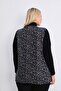 Cream Navy Blue Leopard Fleece Vest - 5