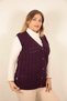 Women's V-Neck Winter Thick Wool Chain Modeled Knitwear Buttoned Pocket Mother Vest - 7