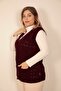 Women's V-Neck Winter Thick Wool Chain Modeled Knitwear Buttoned Pocket Mother Vest - 5