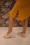 WOMEN'S CREAM LOAFER MODEL Patent Leather TIE THICK SOLE OXFORD SHOES - 7