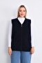 Navy Blue Mother Vest Fleece - 6