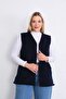 Navy Blue Mother Vest Fleece - 8