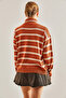 Women's Tile Turtleneck Striped Sweater Stk123 - 2