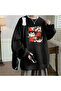 Anime Harajuku My Hero Academia Printed Black Unisex Oversize Crewneck Sweatshirt