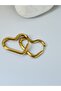 STEEL GOLD COLOR HEART EARRINGS 1.5 CM WIDTH - 2