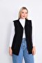 Black Vest Large Size Zippered - 8