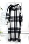Large Size Dora Hooded Long Thick Cashmere Lumberjack Shirt - Black Big Check - 5