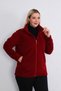 Women's Burgundy Fleece Cardigan - 8