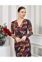 V-Neck Lycra Printed Tulle Dress - 4