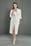 Collar NS Embroidery Bamboo Cotton Pique Dressing Gown - 3