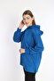 Women's Cobalt Blue Scuba Fabric Hooded Comfortable Fit Sweat Tunic - Nd 2355 - 3