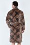 Men's Shawl Collar Welsoft Brown Dressing Gown 3C0T4N0O74 - 4