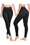 Black Plush Furry Warm Thick Heel Detailed Slimming Leggings - 4