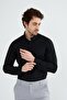Black Slimfit Cotton Oxfort Lycra Collar Buttoned Long Sleeve Men's Shirt G490 - 5