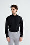 Black Slimfit Cotton Oxfort Lycra Collar Buttoned Long Sleeve Men's Shirt G490 - 3