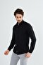 Black Slimfit Cotton Oxfort Lycra Collar Buttoned Long Sleeve Men's Shirt G490 - 2