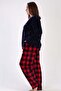 Women's Long Sleeve Large Size Welsoft Navy Blue Pajamas Set 3C0T4N0O83 - 3
