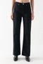 Florya Women's Black Super High Waist Jeans Lycra Loose Leg Jeans Black - 4