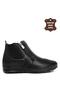 8191 Women's Genuine Leather Flat Boots Black