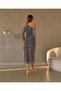Special Design Patterned Women's Tulle Dress Christmas Dress Premium Dress Midi Length Dress - 3