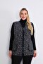 Cream Navy Blue Leopard Fleece Vest