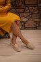 WOMEN'S CREAM LOAFER MODEL Patent Leather TIE THICK SOLE OXFORD SHOES - 8