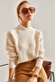 Women's Ecru Ribbed Knit Sweater 70010113
