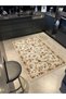 Coffee Beige Themed Floral Patterned Creative Vintage Decorative Carpet 2563 - 2