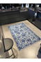 Dark Blue Themed Flower and Rose Patterned Creative Modern Decorative Carpet 2567 - 3