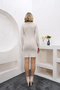WOMEN'S LONG-SLEEVED LONG SLEEVE DRESS WITH SIDE SLIT - 7