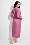 Bamboo Cotton Pique Dressing Gown with Collar Piping - 4