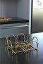 1St Quality Kitchen Set Towel Holder Napkin Holder Trivet Spoon Holder Gold Gold Filled Shiny Stainless Steel 4 Pieces - 3