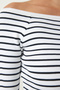 Women's White Square Neck Striped Crop Blouse PF00019 - 4
