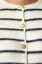 Women's Bone Black Stylish Buttoned Striped Knitwear Cardigan PF00051 - 4