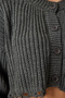 Women's Gray Ripped Detailed Buttoned Crop Knitwear Cardigan PF00054 - 4