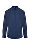 Lacivert Slim Fit Kolay Ütülenebilir Smart Erkek Gömlek TMNAW24GO00096 - 6